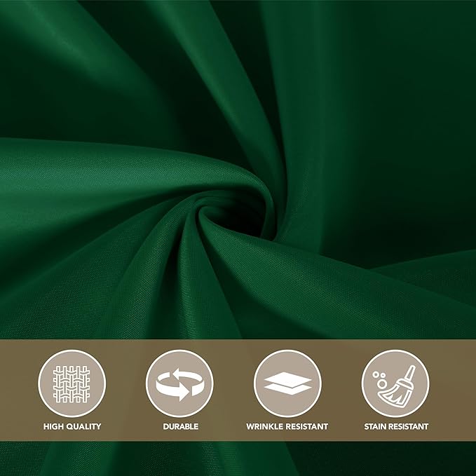 sancua Small Square Tablecloths 36x36 Inch - Hunter Green Table Cloth for Square or Round Tables, Washable Polyester Fabric Table Cover for Christmas Nightstand End Bedside Tables