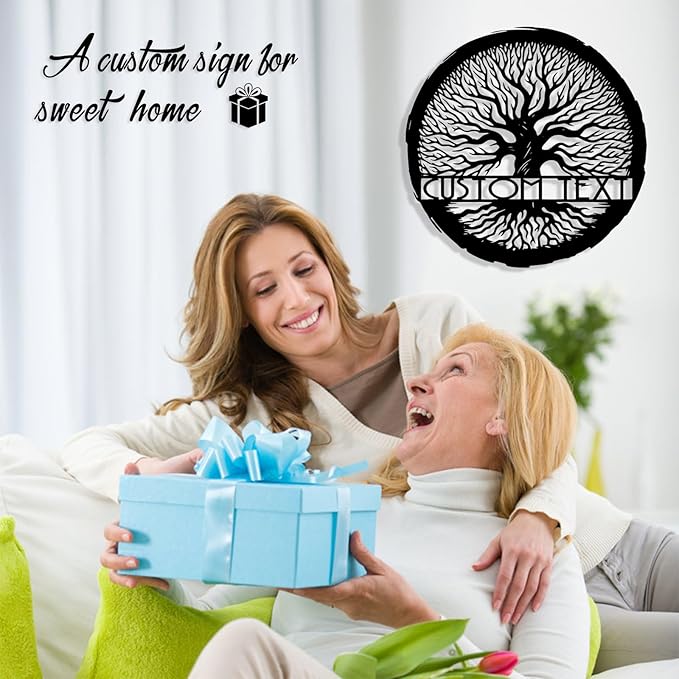 Personalized Tree of Life Metal Sign Wall Art Decor, Custom Wedding Gifts for Couples, Custom Family Name Sign, Christmas Valentine's Day Housewarming Gifts