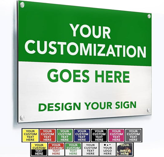 Custom Outdoor Metal Sign - Personalized Aluminum Safety and Business Sign, Waterproof (Green & White, 20x20 In)
