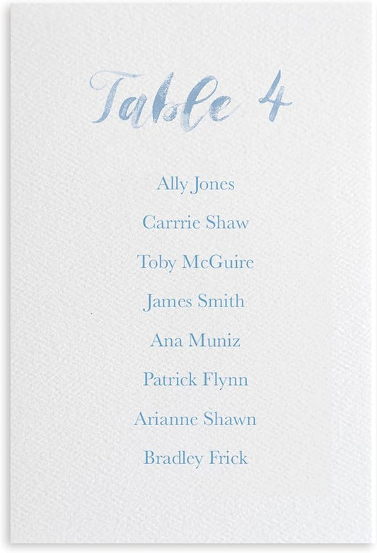 Custom Seating Chart for Wedding Reception Display, Printed Chart Board, Dusty Blue Wedding Card Watercolor, Rustic Decorations for Reception, Reserved Seating Signs
