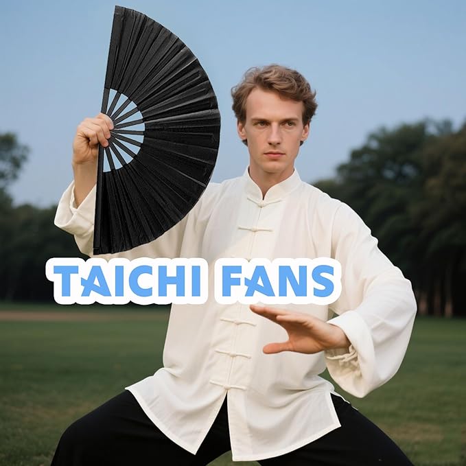 10 Pcs Line Dance Popping Fan, 13inch Boots on The Ground Fan, Chinese Kung Fu Tai Chi Large Hand Fans for Women Folding for Festival Dance Party Wedding Clacking (Purple)