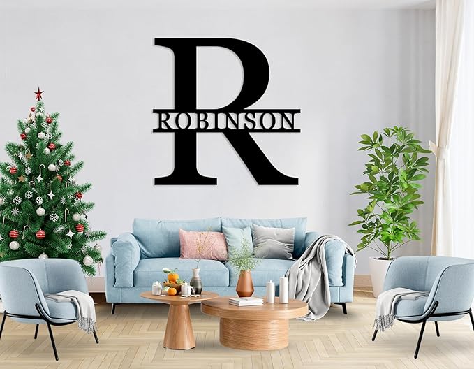 Personalized Metal Name Signs, Last Name Signs for Home, Custom Split Letter Names Sign, Initial Letter Wall Decor, Large Wall Decor, Anniversaries Wedding Present