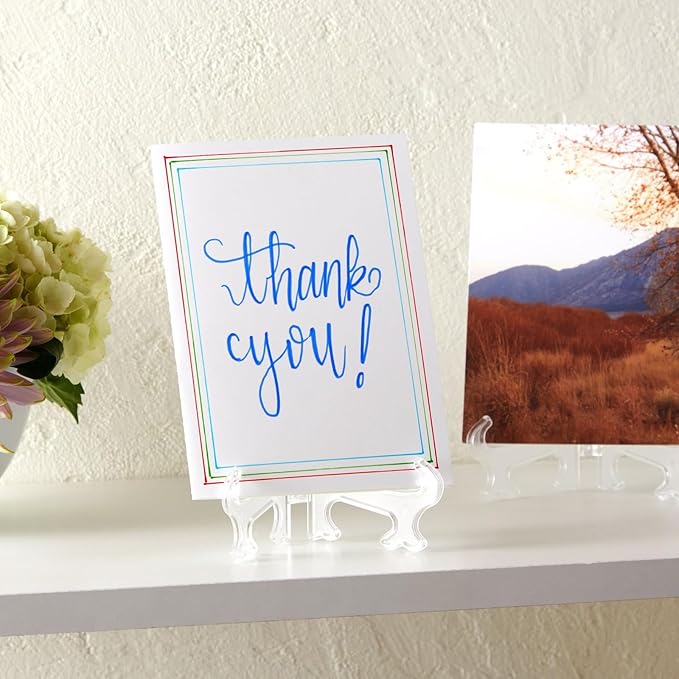 Juvale Clear Mini Easels for Place Cards - 4-Inch Clear Plastic, Pack of 24 - Easels for Pictures - Picture Holders for Tables