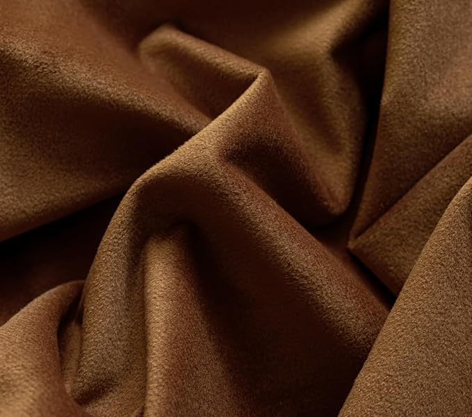 F-CHU Luxury Camel Tablecloth Thickset Velvet Tablecloth with Beautiful Gold Tassels Vintage Table Cloth for Home Decor Wedding, Party, Banquet and Events 67x120-Inch