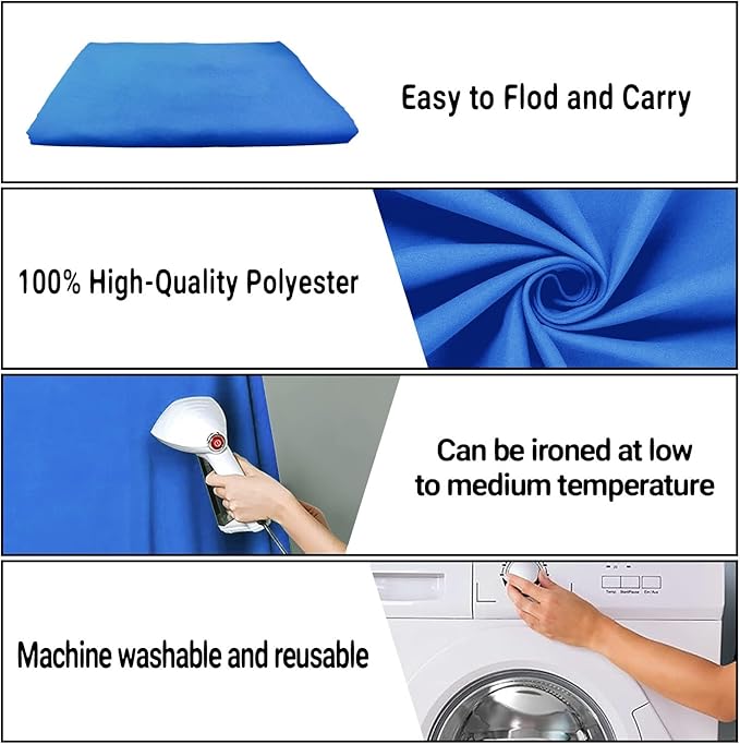 6x9FT Royal Blue Screen Backdrop for Photography, Solid Blue Photo Background for Boys Girls Portrait Photoshoots Booth Video Studio