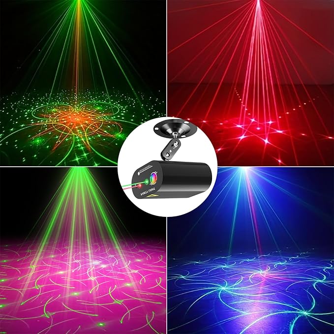 DJ Disco Ball Party Lights with Sound-Activated Remote, Durable ABS RGB LED Strobe Stage Lighting, Light Projector for Xmas/Rave/Club/Bar/Home Room Decoration, Gift for Birthday and Fetivals