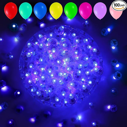 Aogist 100pcs Balloon Lights,Long Standby Time Waterproof Twinkle Mini Light,Battery Powered,Round LED Ball Lamp for Balloon Paper Lantern Party Wedding Christmas Halloween Decorative,Purple-Flash