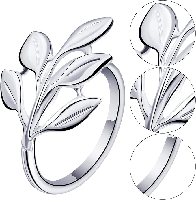 Hotop 300 Pcs Leaf Napkin Rings Set Silver Metal Napkins Rings Holders Bulk Glossy Table Adornment for Vintage Wedding Bridal Thanksgiving Christmas Holidays Fall Dinner Party Decoration Favors