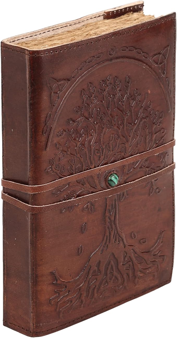 Leather Journal Refillable Lined Deckle Paper Tree of Life Handmade writing Notebook Diary Leather Bound Daily Notepad for women and men Writing pad Gift for Artist Sketch