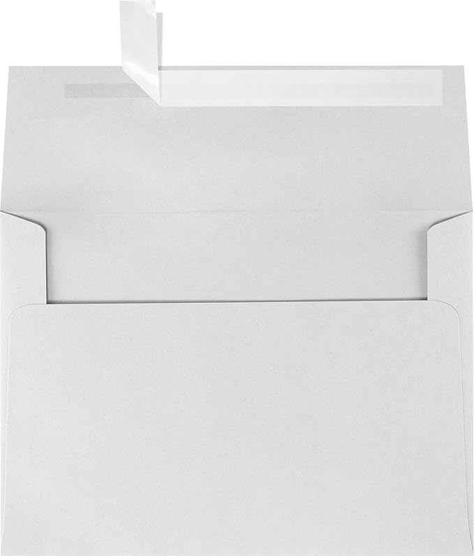 LUXPaper A7 Invitation Envelopes | Peel & Press | 5 1/4" x 7 1/4" | Gray | 80lb. Text | 100% Cotton | 250 Qty