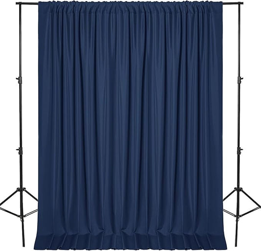 DWCN 10x7 FT Navy Blue Backdrop Curtains for Parties, Photography Backdrop Drapes with Rod Pockets for Wedding Decorations Stage Birthday Family Gatherings, 2 Panels 5ft x 7ft