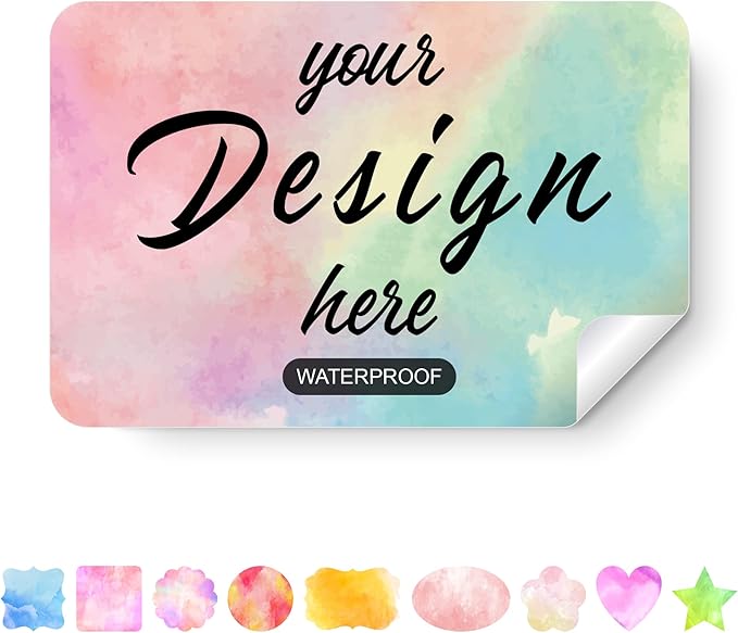 Custom Personalized Labels - Rectangle 3"x2" With Any Design, Image, Logo, Text for Business, Thank You Stickers - 100 Labels