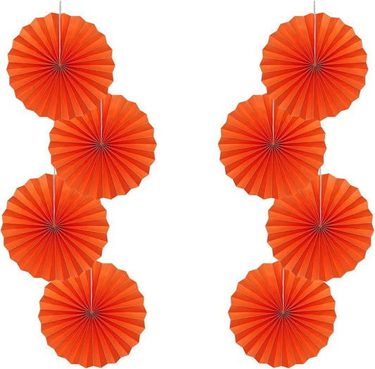 Orange Birthday Party Decorations,DIY Orange Paper Fans Hanging Decoration,12in Halloween Paper Fans,Halloween Decor,Fox Birthday Decorations Events Accessories 30 Color DIY Set (Orange)