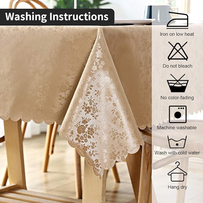Smiry Rectangle Table Cloth, Waterproof Heavy Duty Vinyl Tablecloths, Wipeable Washable Table Cover for Kitchen and Dining Room (Brown, 54" X 108")
