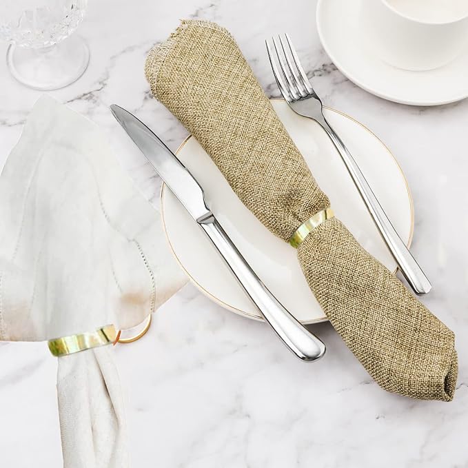 Gold Napkin Rings - 80 Pcs Stainless Steel Napkin Rings,Metal Napkin Ring for Table Settings Wedding Christmas Party Dinner Table