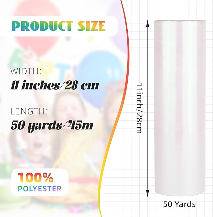 Crystal Organza Fabric Tulle 11 Inch by 50 Yards Sheer Tulle Rolls for DIY Craft Wedding Party Baby Shower Decor Gift Wrapping Party Supplies (Fantasy White)