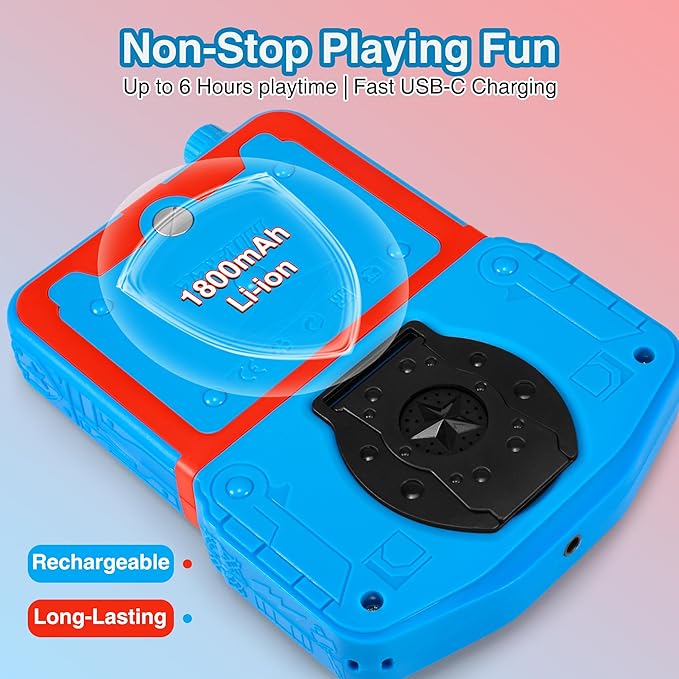 Portable Video Game Console for Kids, 220 Built-in Classic Retro Games, Handheld Plug & Play Player with 3.5'' IPS Screen, Rechargeable Travel Toy Birthday Gift for Boys & Girls- Blue