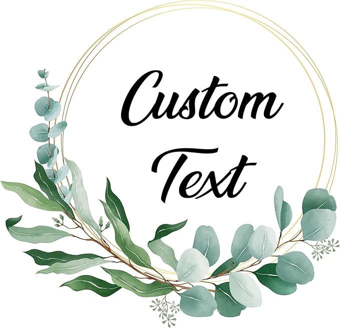 Premium Custom Stickers Labels - Personalized Stickers for Businesses Logo and Name. Birthday Pets and Label Product Boxes Wedding Favors Waterproof Labels (wreath 1, 3.5 inch)