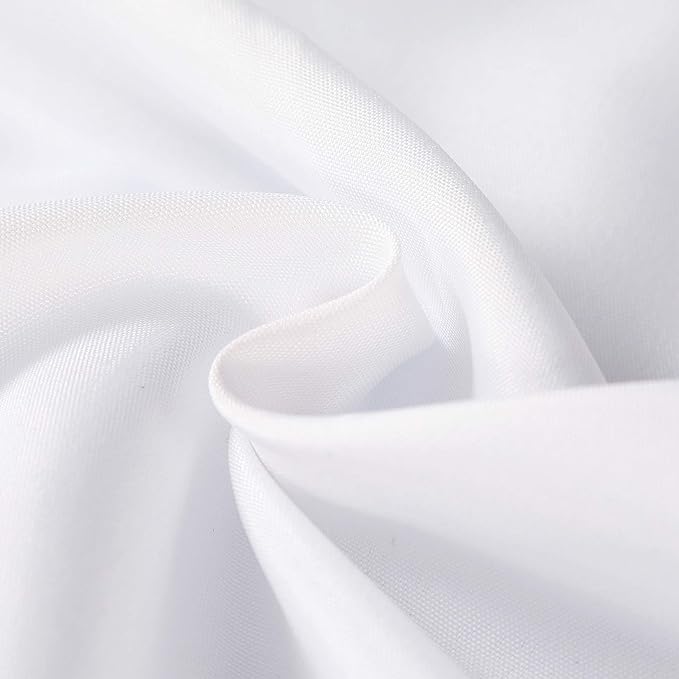 132 inch Round Tablecloth Washable Polyester Table Cloth Decorative Table Cover for Wedding Party Dining Banquet（132 inch,White）