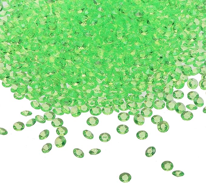 PATIKIL 4000 Pcs Wedding Table Scatter Confetti Crystals 6mm Acrylic Diamonds Vase Fillers Gems for Table Centerpiece Decorations Party Vase Beads, Grass Green