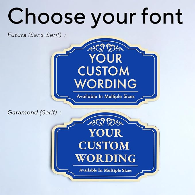 Custom Decorative Outdoor Metal Sign, Personalized Aluminum Driveway Waterproof Sign Made in USA, Design 2 Blue Steel 30x24 In