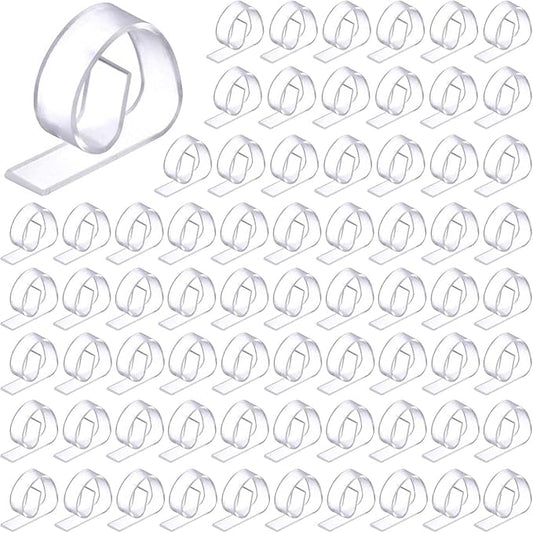 Eccliy 150 Pieces Transparent Clear Tablecloth Clips Plastic Table Cloth Clips Windproof Table Cover Holder Clamps Tablecloth Cloth Holder for Christmas Wedding Party Indoor Outdoor Camping Picnic