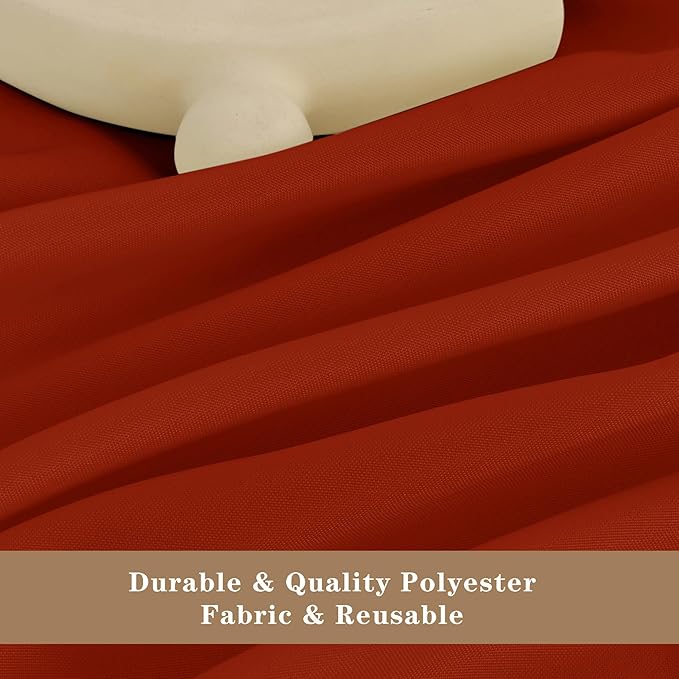 Fitable Rust Table Clothes for Rectangle Tables, 6 Pack - 90 x 156 Inch - Reusable and Elegant Fall Tablecloths, Polyester Fabric Table Covers for Wedding, Party, Banquet, Formal Events