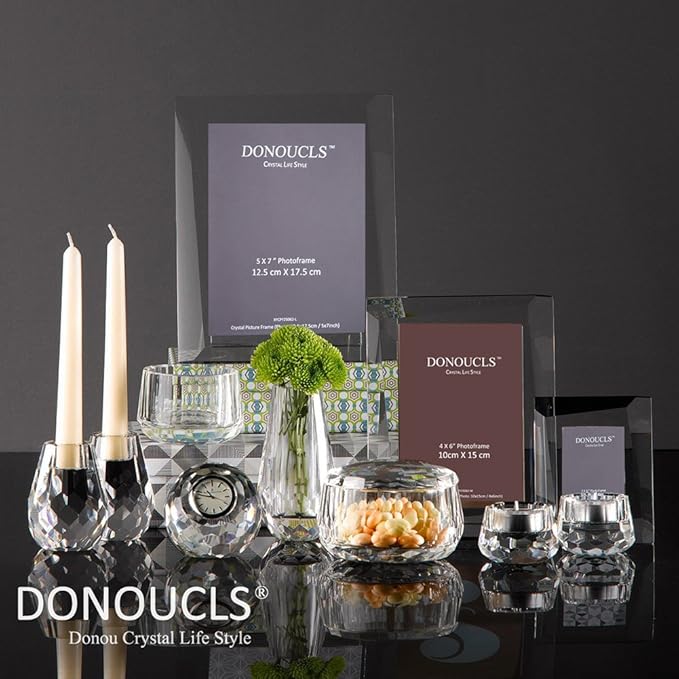 Crystal Napkin Holder Rings Square Design Christmas Decorations for Dinner Set of 12