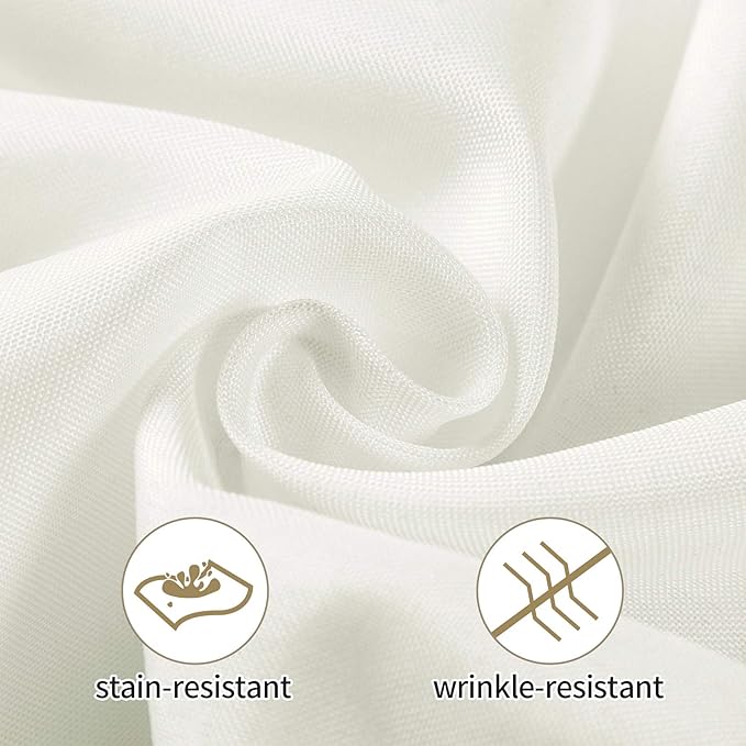 Ascoza 2pack 52x52 Inch Ivory Square in Polyester Fabric Tablecloth for Wedding,Banquet,Restaurant and Parties