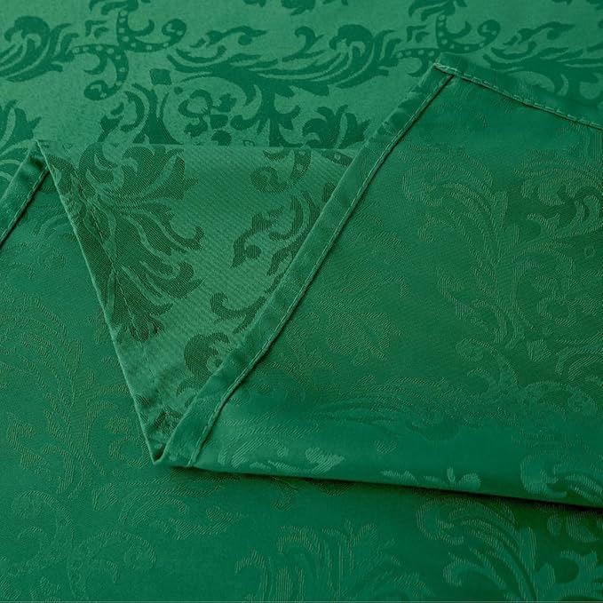 SASTYBALE Jacquard Square Napkin, Damask Wrinkle Resistant Soft Polyester Napkins, Fabric Cloth Dinner Napkins for Wedding, Winter, Holiday, Parties, Set of 4 (Dark Green, 20X20 Napkin)