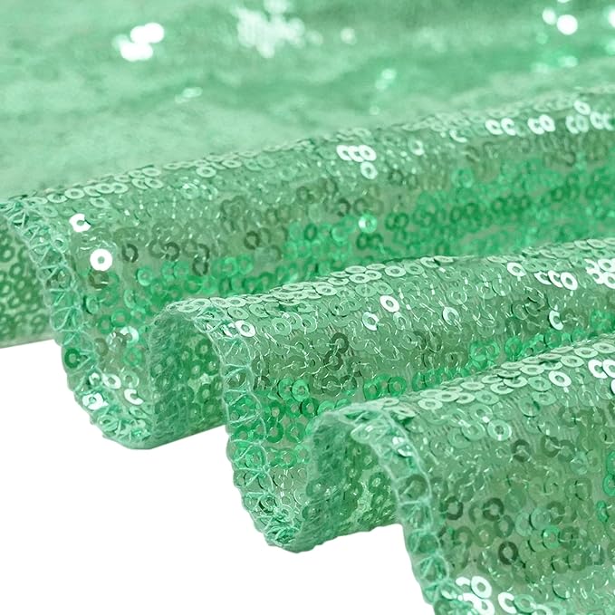 Eternal Beauty Mint Green Sequin Backdrop, 6x8 Ft Glitter Background Curtains for Shimmer Photography Party Wedding Birthday Back Drop Decor
