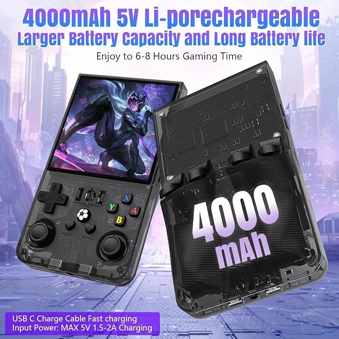 R36MAX Retro Handheld Game Console – 18,000+ Classic Games, 4.0" IPS Display, Linux System, 64GB Storage – Your Retro Gaming Console and The to Relive Timeless Classics.