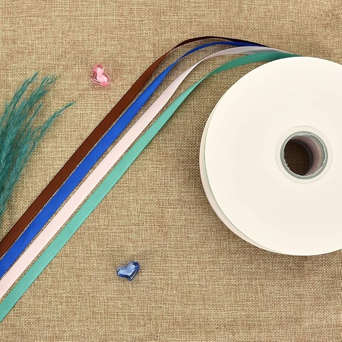 TONIFUL 3/8 Inch x 100yds Royal Blue Satin Ribbon Thin Solid Fabric Ribbons Roll for Gift Wrapping Invitation Floral Hair Balloons Craft Party Wedding Decoration Valentine's Day Bouquet