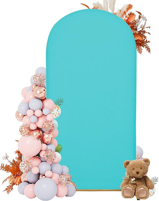 7.2FT Wedding Arch Covers Arch Backdrop Cover Arch Stand Covers Set Arch Cover Spandex Fabric Stretchy Backdrop for Wedding Birthday Party Decoration Baby Shower (Sky Blue)