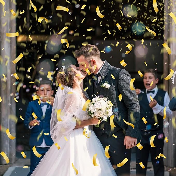 6 Pack Gold Confetti Cannon, Confetti Poppers,12 Inch Party Poppers Shooters for Birthdays, Graduation Celebration,Weddings, New Year's Eve, Christmas and Any Celebrations