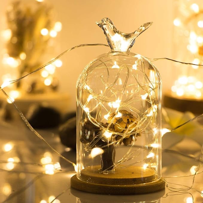 ANJAYLIA 4 Pack Fairy Lights 33ft 100 LED String Lights Battery Operated Mini Twinkle Starry Lights for Wedding, Party, Christmas, Decor, Warm White