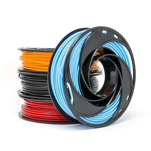 Gizmo Dorks Low Odor ABS 3D Printer Filament 3mm (2.85mm) 200g Sample Pack - Black, Sky Blue, Orange, Red