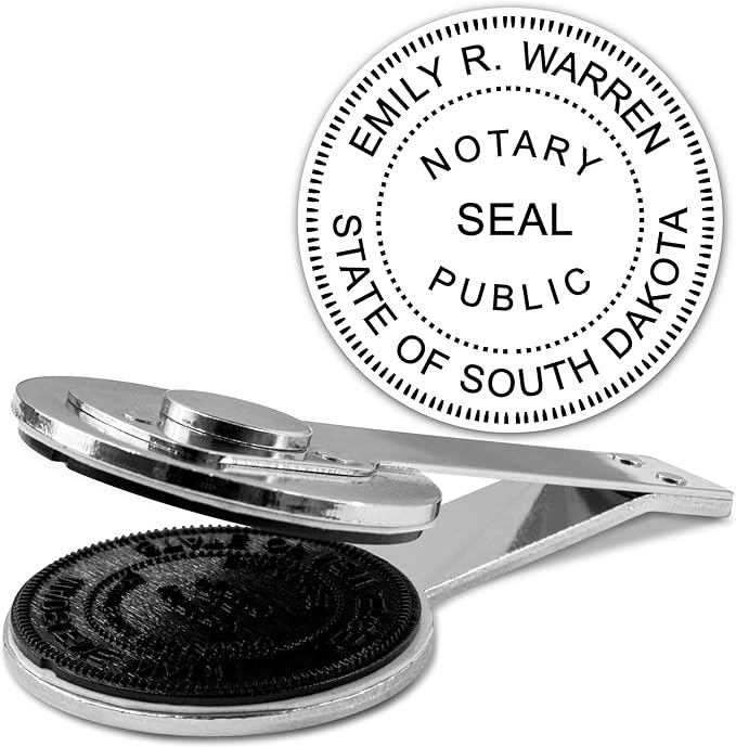 MaxMark Insert Only for Notary Seal Round Desk Embosser for South Dakota State