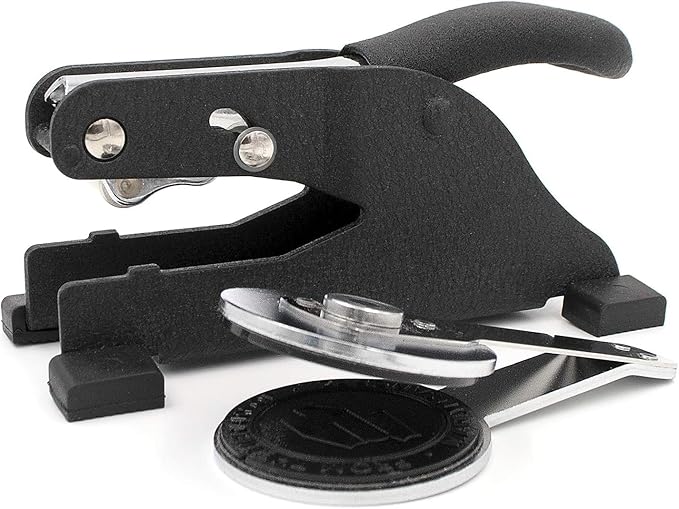 MaxMark Notary Seal Round Desk Embosser for South Dakota State - Includes Gold Burst Seal Labels (50 Count)