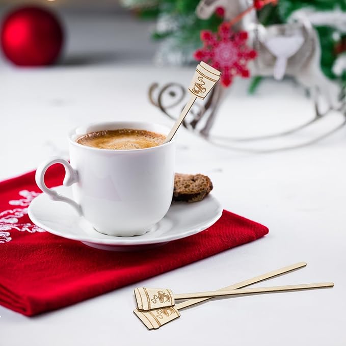 200 Pieces Wooden Coffee Stirrers, 6 inch Disposable Coffee Stir Sticks, Hot Drink Beverage Stirring Swizzle Stir Stick Coffee Mixer for Coffee, Milk, Juice, Cocktail, Chocolate