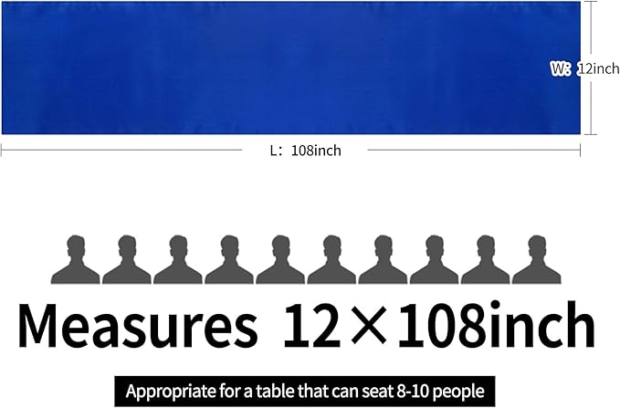 15-Pack Satin Table Runner Royal Blue 12 x 108 inches Long, Table Runners for Wedding, Birthday Parties, Banquets Decorations（15 Pack, 12x108 Inch, Royal Blue