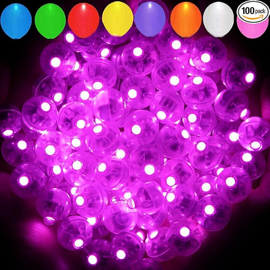 Aogist 100pcs Pink Balloon Lights,Long Standby Time Waterproof Mini Light,Battery Powered,Round LED Ball Lamp for Latex Balloon Paper Lantern Party Wedding Festival Christmas Halloween Decorative