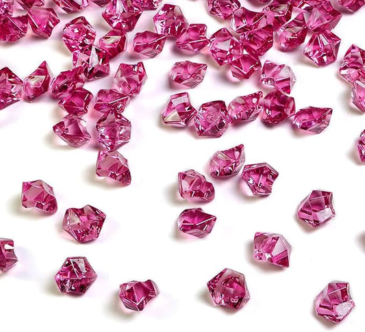 HappyFiller 15 OZ Burgundy Fake Ice Rocks Crystal Acrylic Gem Stone for Glass Vase Fillers,Candle Holder Decor, Wedding Centerpieces,Crafts,Dessert Table Decorative Scatter,Party,Home Accents