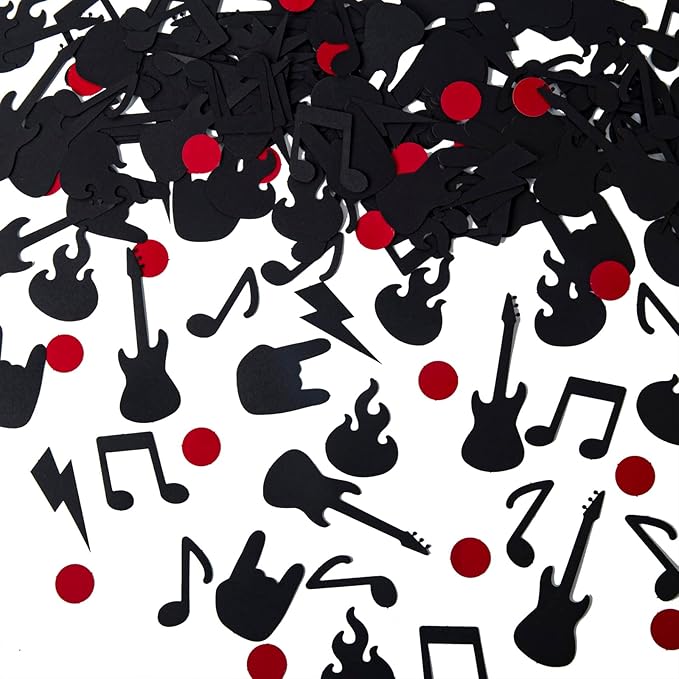 Rock N' Roll Confetti Party Decorations, Rock N' Roll Birthday Party Decorations, Wedding Party Decor, Table Decor, Garland 1950'S Rock And Roll Party Supplies, Music Birthday Decorations(175 Pcs)