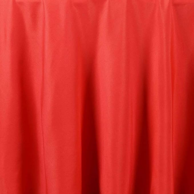 Efavormart Round Tablecloth, 132 Inch Stain & Wrinkle Resistant Washable Table Cloth, Decorative Polyester Fabric Table Cover for Banquet, Wedding, Dining- Red