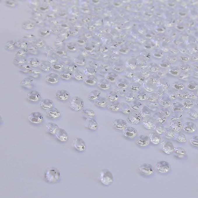 10000Pcs Crystal Acrylic Diamond Fake Gems Vase Filler, 4.5mm Faux Diamonds for Table Scatter Wedding Party, Bridal Shower, Birthday Decoration, Clear