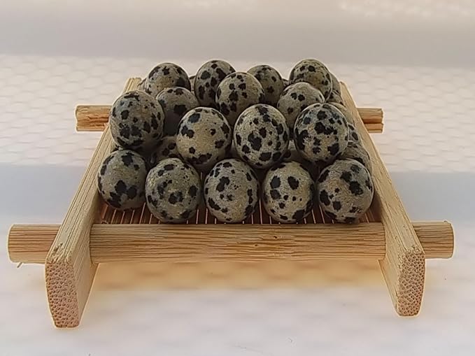 Stone Beads 8mm 100pcs Dalmation Spot Jasper Beads Round Loose Gemstones Beads for Bracelet Necklace Jewelry Making (8mm, 60809 Dalmation Spot Jasper)