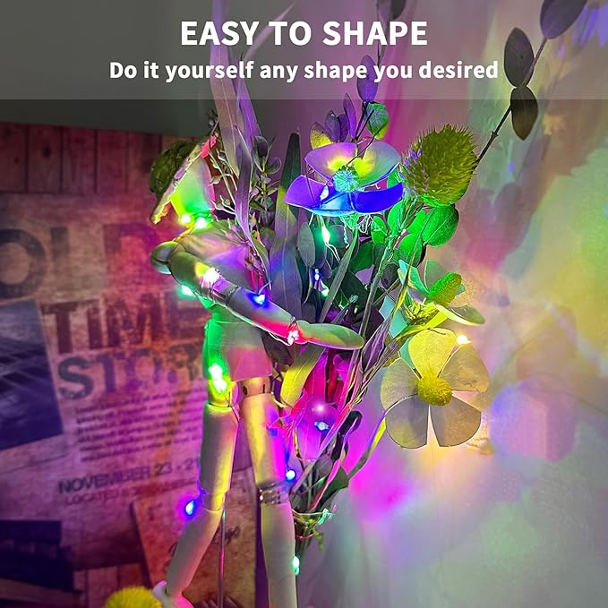 Aogist Led Fairy Lights 3 Modes Battery Operated String Lights Waterproof Silver Wire 7 Feet Firefly Starry Moon Mason Jar Lights for DIY Wedding Party Christmas (Blue, 20 Pack)