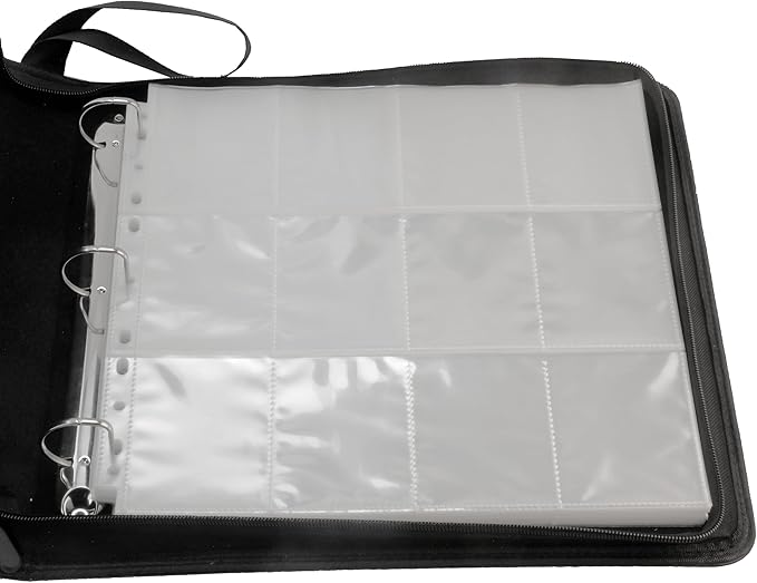 Ursae Minoris 3 D-Ring Large Format Zipper Binder for Up to 600 Sports/Trading Cards - Burgundy