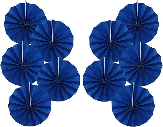 Blue Birthday Decorations,DIY Blue Paper Fans Hanging Decoration ,Party Decorations for Adults 8in, Royal Blue Birthday Decorations,Baby Shower Decorations 30 Color DIY Set (Navy Blue)